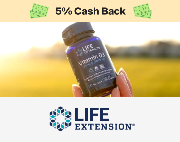 Life Extension 5% Cash Back