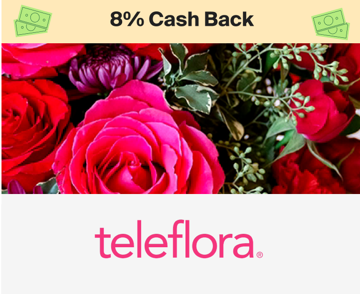 Teleflora 8% Cash Back