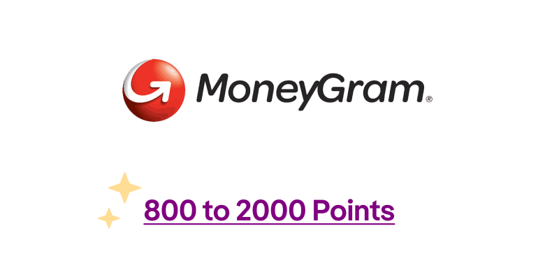 MoneyGram 800 to 2000 Points