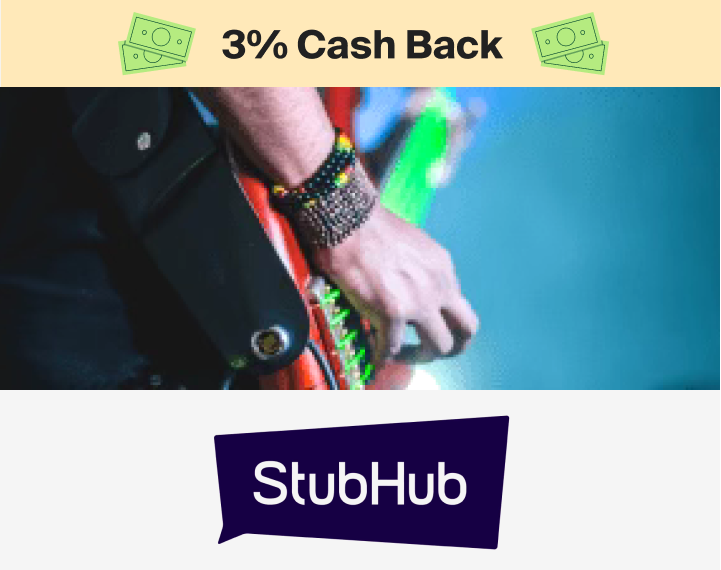 StubHub 3% Cash Back