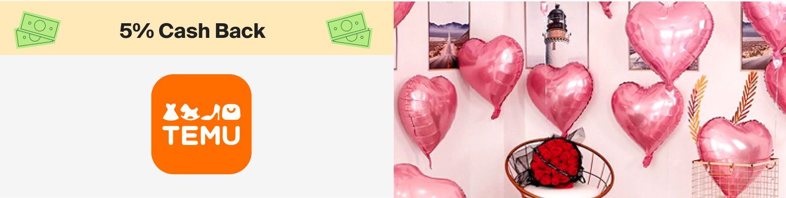 Temu 5% Cash Back