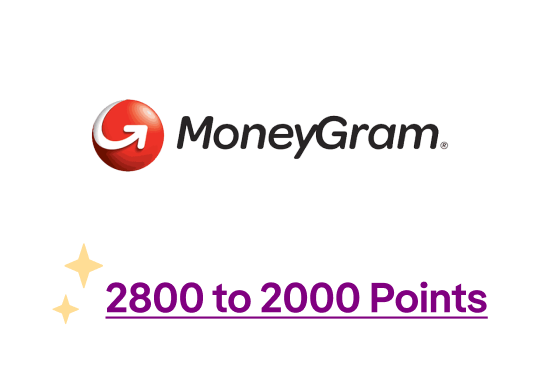 MoneyGram 2800 to 2000 Points