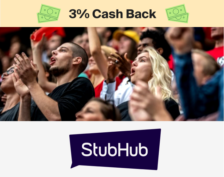 StubHub 3% Cash Back