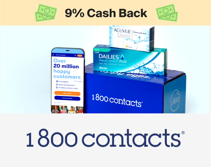 1-800 Contacts 9% Cash Back