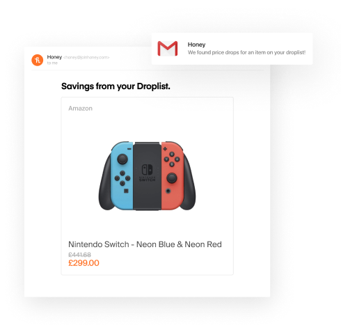 Product image with notification of price drop