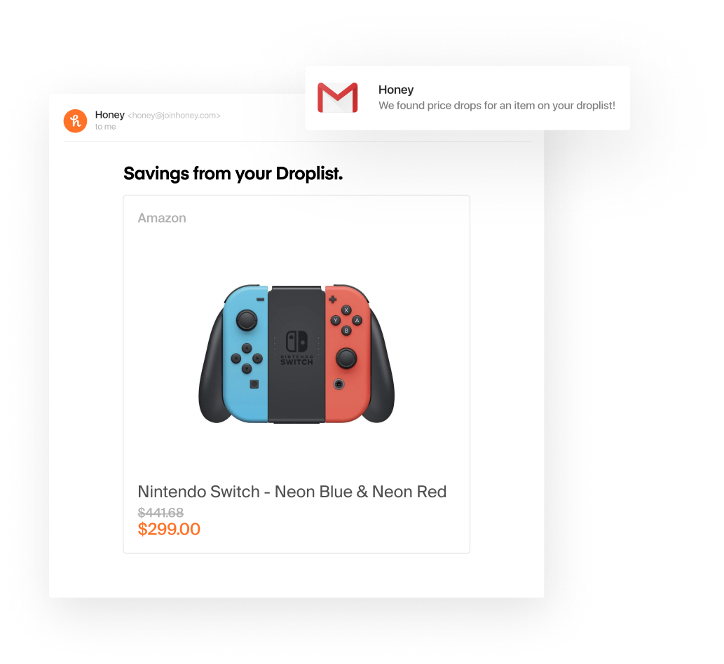 Product image with notification of price drop