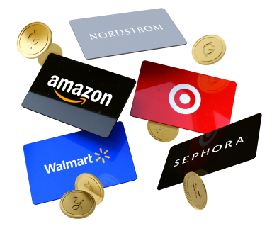gift cards and gold coins